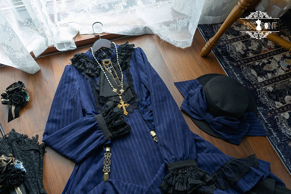 Miss Point - Perintz Manor - Gothic Lolita OP Long Sleeve Retro Lolita Dress