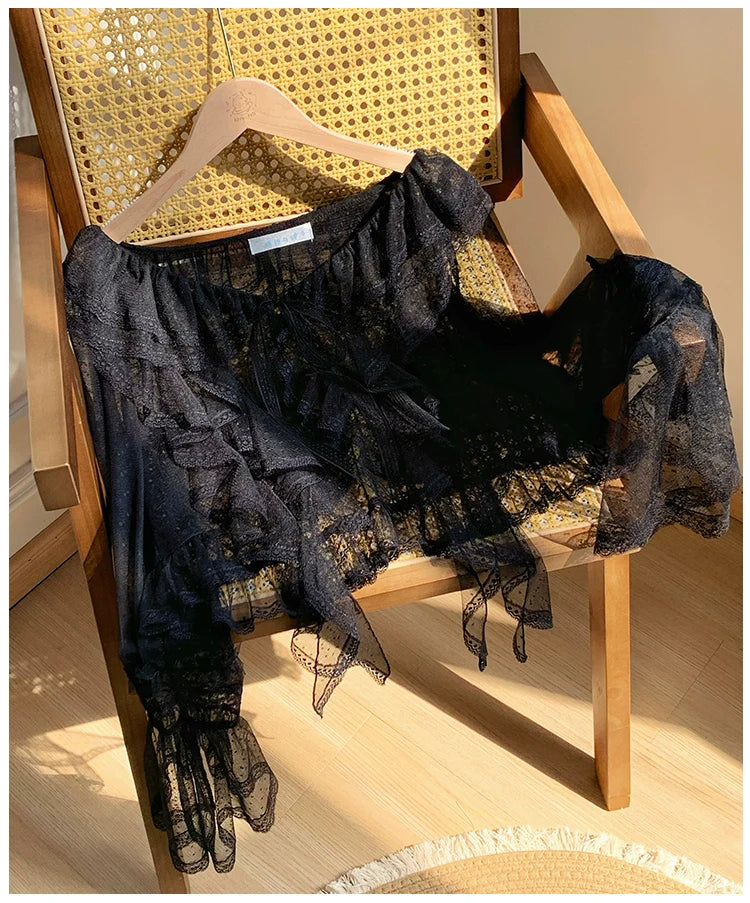 With PUJI - Letters and Poetry - Summer Classic Lolita Tulle Lace Bolero with Multi-Color