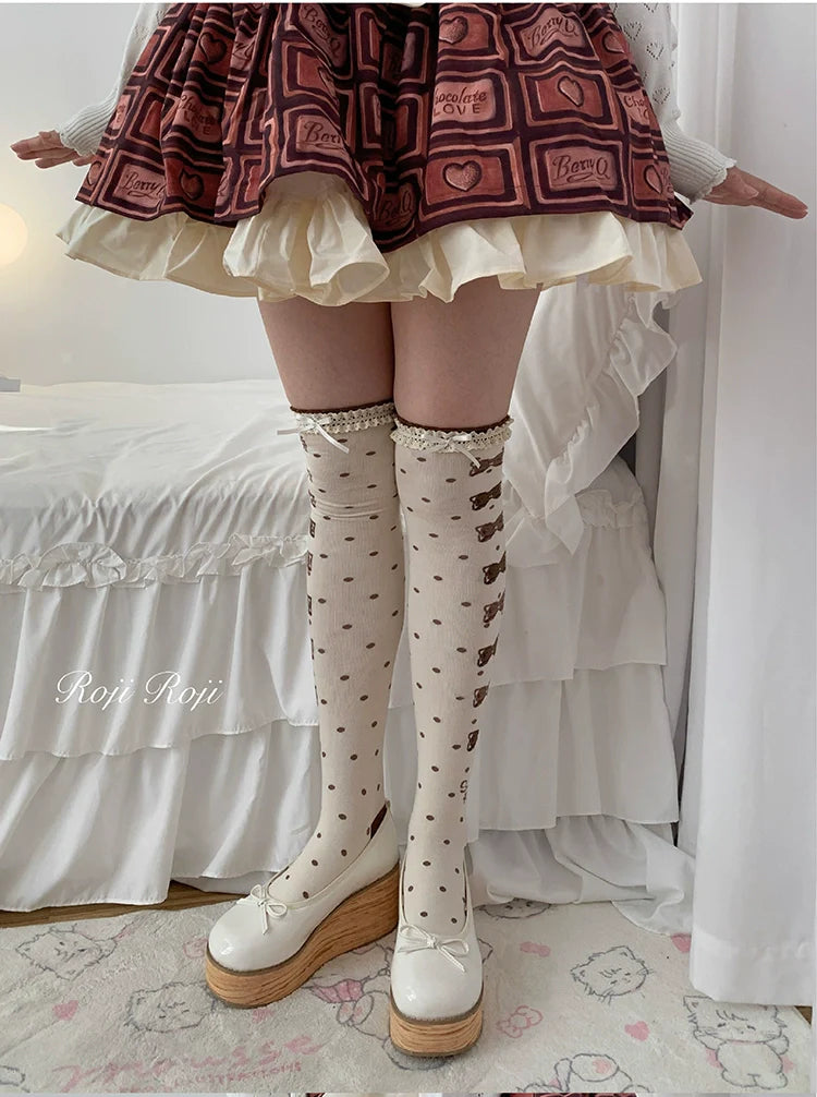 Roji Roji - Winter Lolita Thigh High Socks Slim Leg Socks
