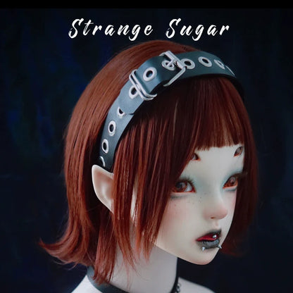 Strange Sugar - Gothic Lolita KC Faux Leather Punk Lolita Hair Accessories