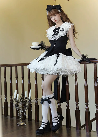 Alice Girl - Arrogant Miss - Sweet Lolita Jumper Dress with Tiered Lace Dress