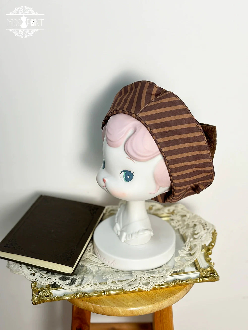 Miss Point - Classical Chocolate - Classic Lolita Accessory Bowler Hat BNT Beret Jabot