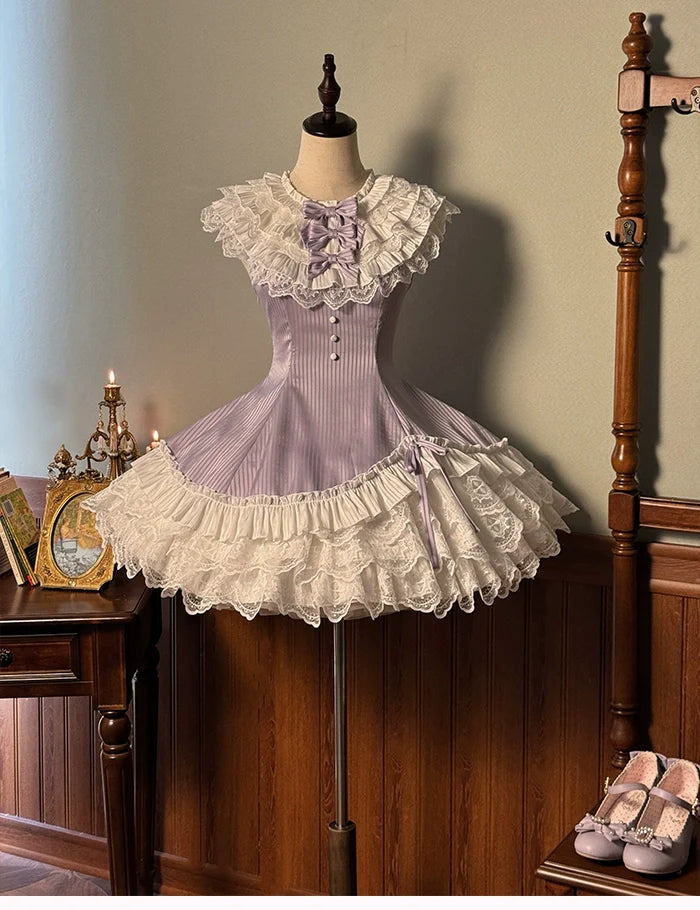 Alice Girl - Arrogant Miss - Sweet Lolita Jumper Dress with Tiered Lace Dress