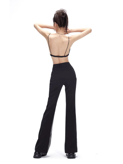 High waist slim flare pants【s0000006707】