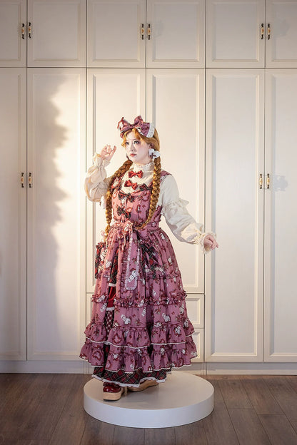 Miss Point - Forest Berry Bunny - Sweet Lolita JSK Elegant Bunny Print Dress