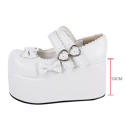 Angelic Imprint - Angelic Imprint - Punk Lolita Shoes High Platform Shoes with Bow