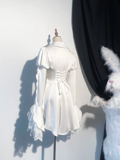 Maiden Portal - Heir Poem - Ouji Lolita Hime Sleeve Shirt, Trailing Hem