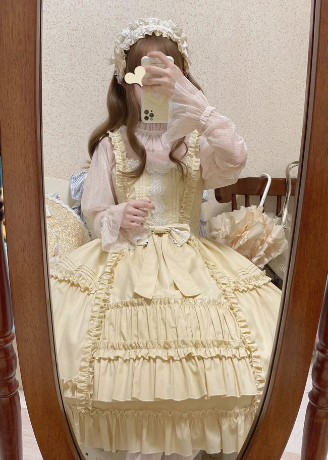 Cheese Cocoa - Doll Story - Cotton Lolita JSK Dress Open Front Kawaii Shirt