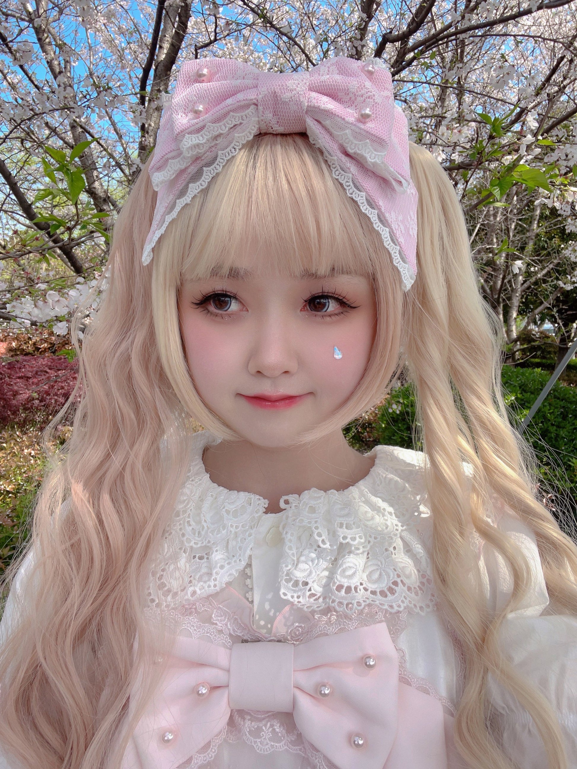 Cheese Cat - Sweet Lolita KC Lace Butterfly Lolita KC with Pearl