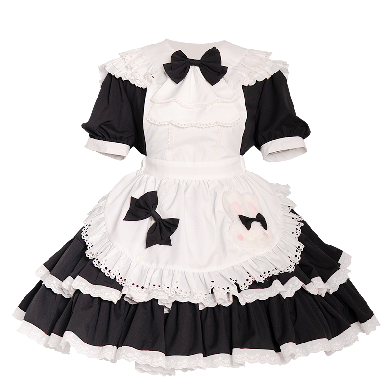 OCELOT - Leopard Bunny - Classic Maid Lolita OP with Apron and KC