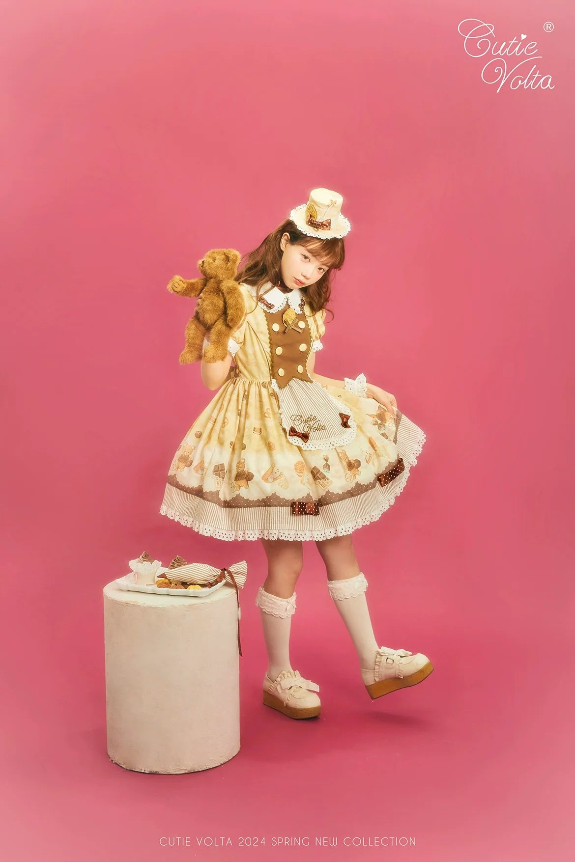 CutieVolta - Blissful Confectionery - Sweet Lolita OP Dress Bear Print JSK