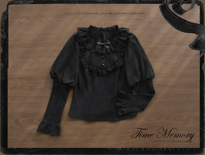 Time Memory - Cozy and Warm - Elegant Lolita Shirt Slimming Mutton Sleeves Blouse
