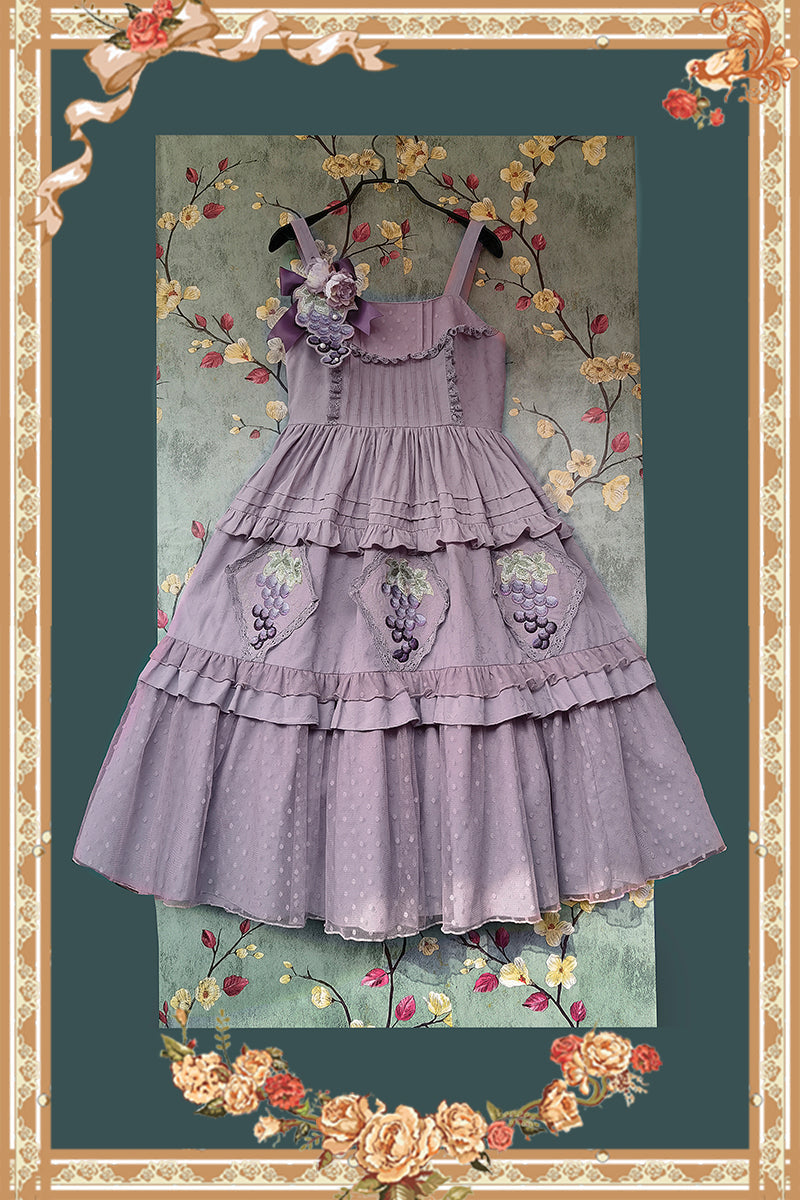 Infanta - Grape Manor - Country Lolita JSK Suit with Grape Embroidery