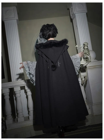 With PUJI - Letter and Poetry ﾂｷ Raven's Night Song - Gothic Lolita Black Cloak