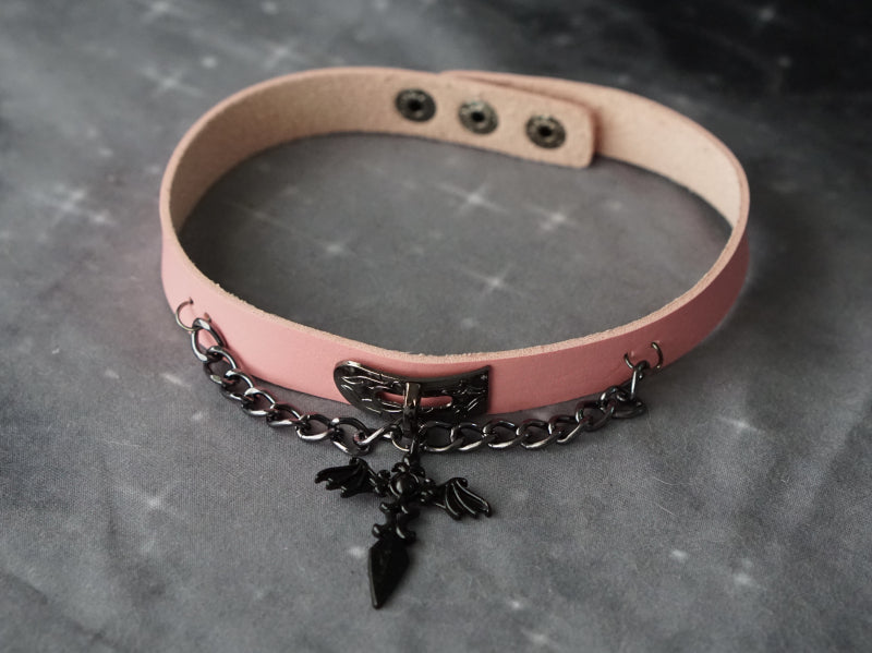Strange Sugar - Gothic Lolita Cross Leather Choker