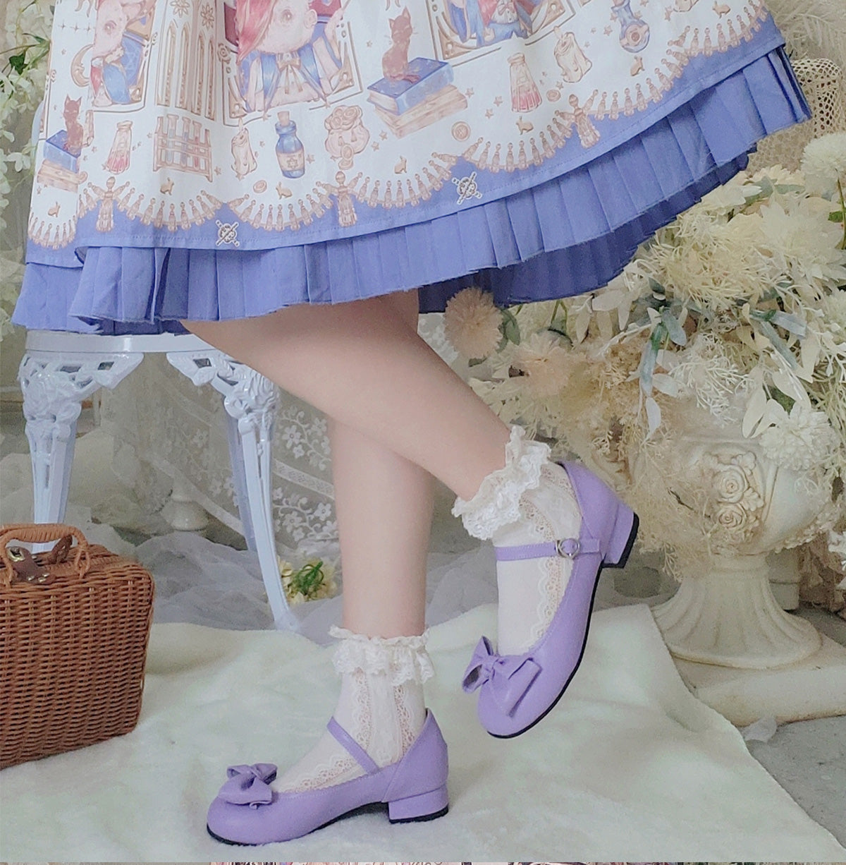 Sosic - Kawaii Lolita Bow Falt Shoes