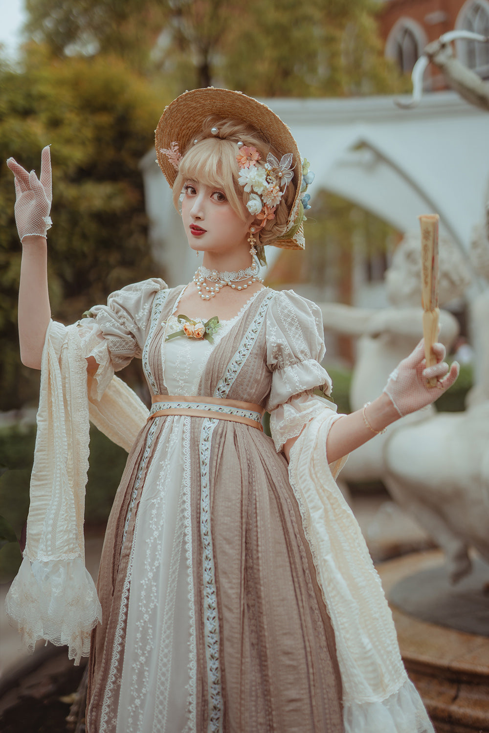 Miss Point - The Sally Gardens - Elegant Lolita Lotus Sleeves OP Dress