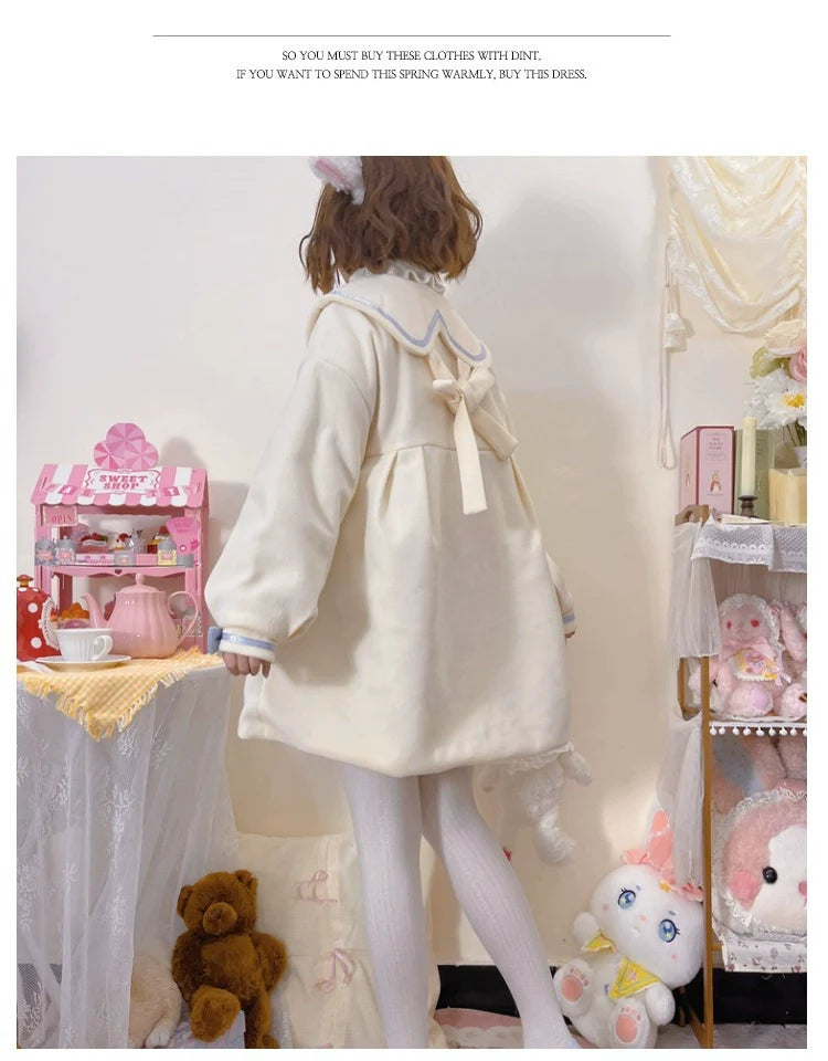 Niu Niu - Plus Size Lolita Coat Woolen Winter Lolita Overcoat