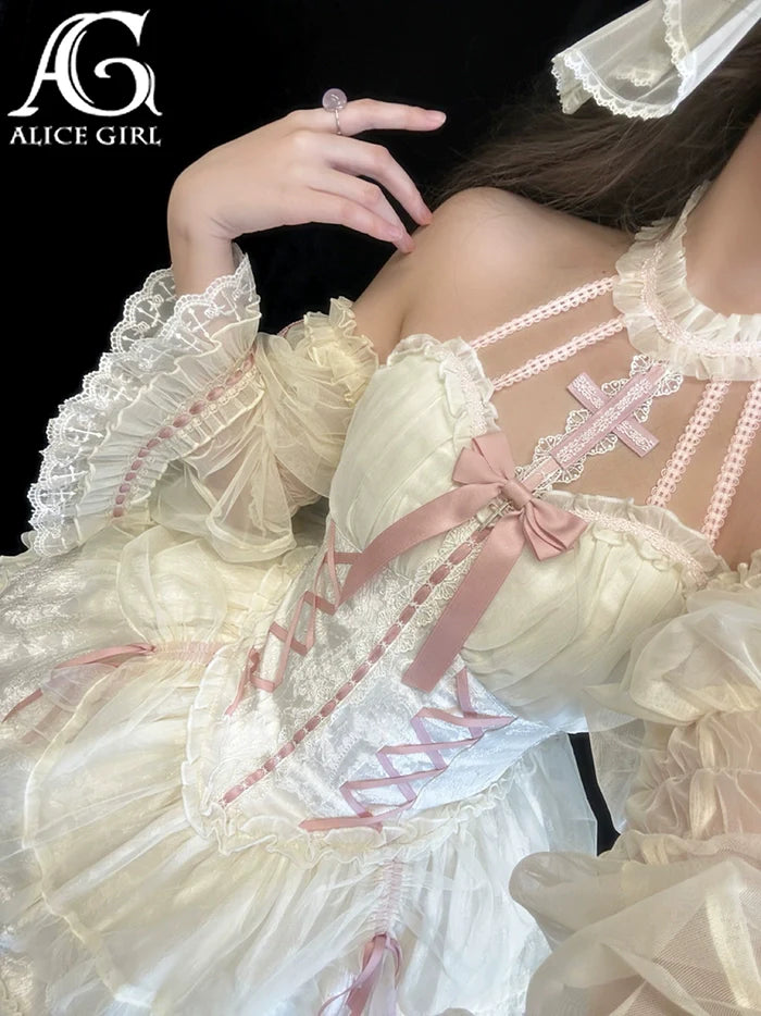 Alice Girl - Cross Princess - Sweet Lolita Princess Sleeves Cross Embroidery Sleeves