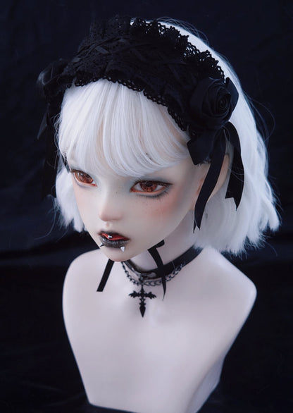 Strange Sugar - Gothic Handmade Black Rose Hairband