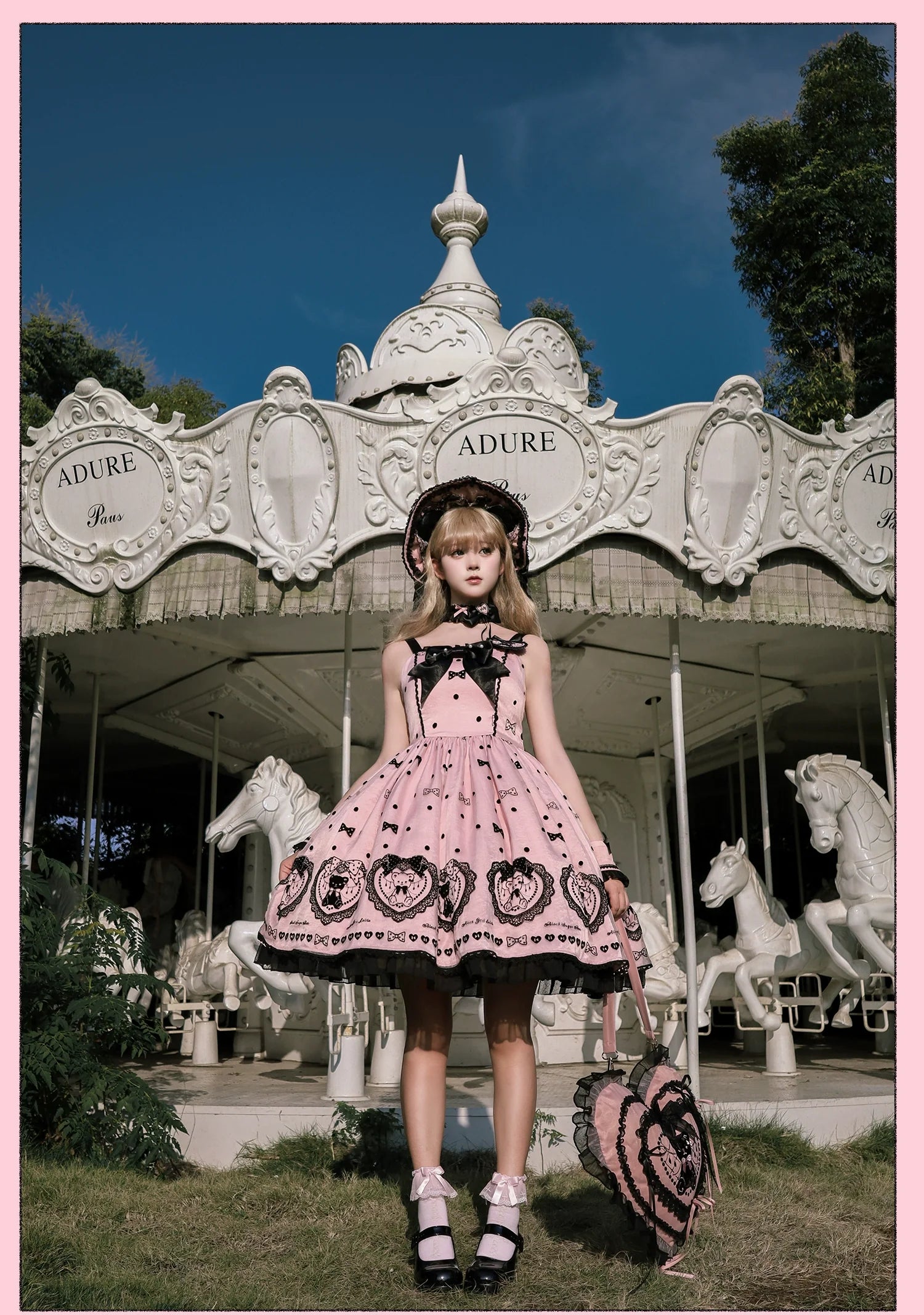 Alice Girl - Brown Sugar Bear - Printed Sweet Lolita Dress, Multiple Styles