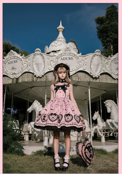 Alice Girl - Brown Sugar Bear - Printed Sweet Lolita Dress, Multiple Styles