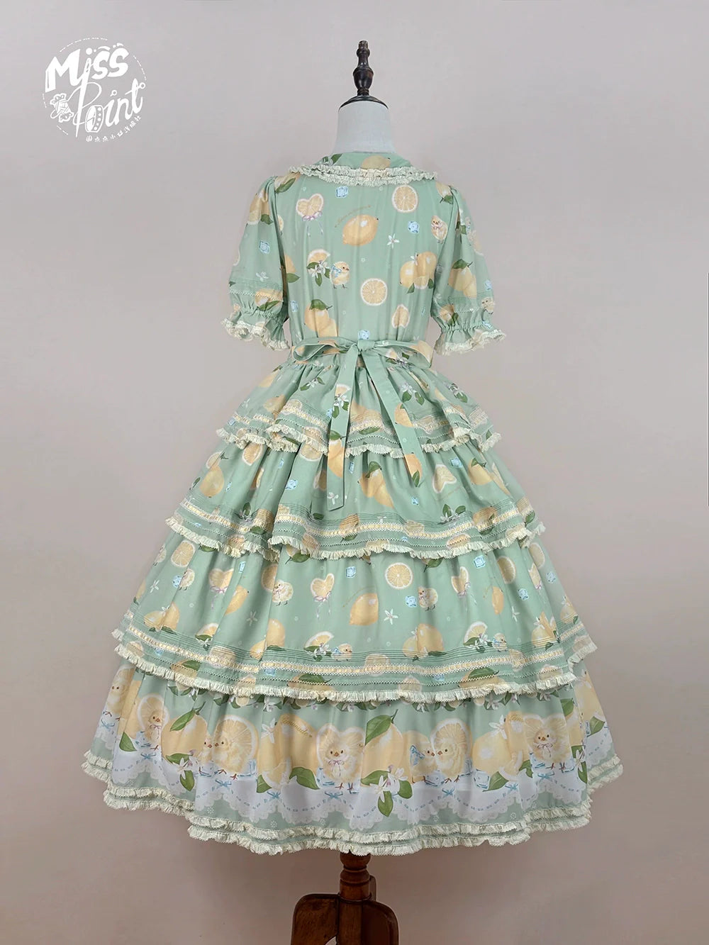 Miss Point - Lemon Chick - Country Lolita Printed OP With Button Front