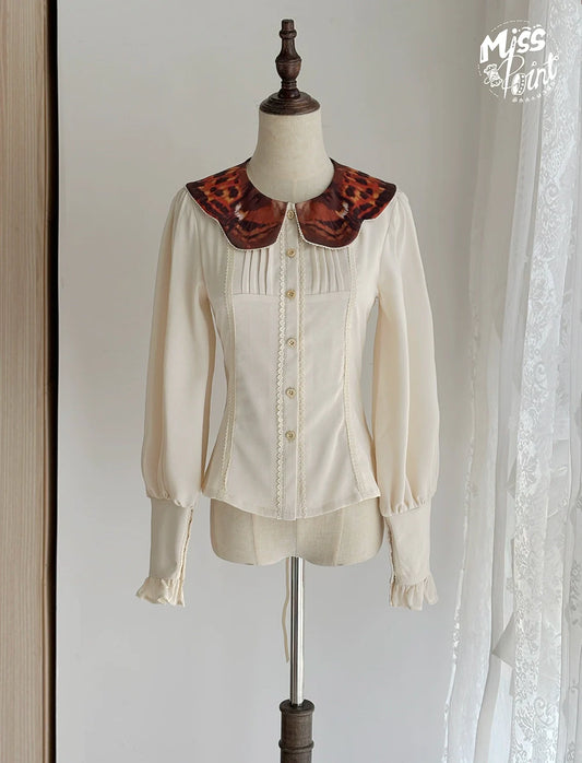 Miss Point - German Bookshelf - Classic Lolita Blouse, Butterfly-Shaped Collar