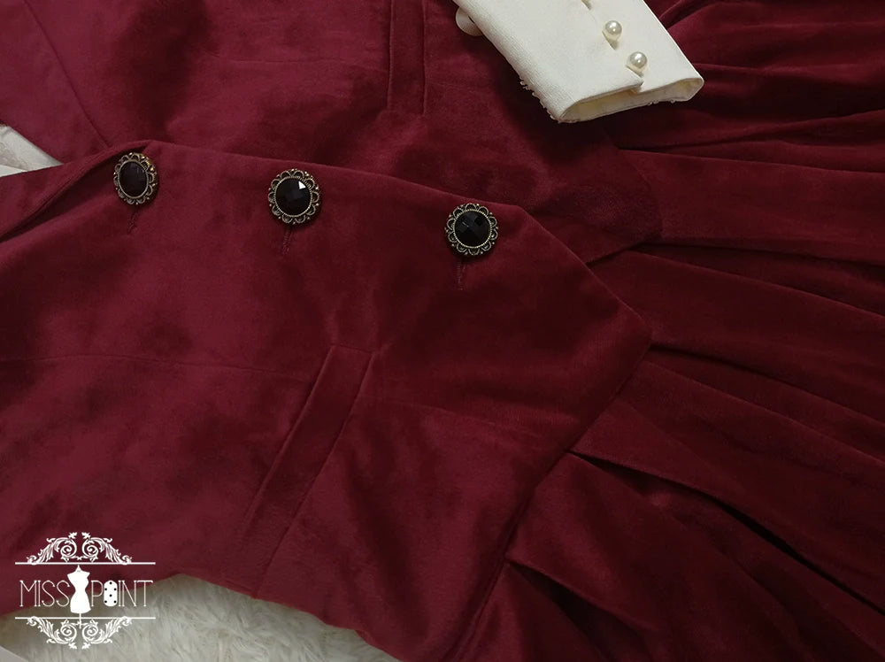 Miss Point - Rose Doll - Retro Lolita Vest Velvet Lolita Waistcoat