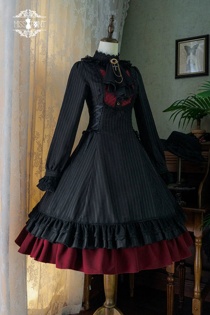 Miss Point - Perintz Manor - Gothic Lolita OP Long Sleeve Retro Lolita Dress