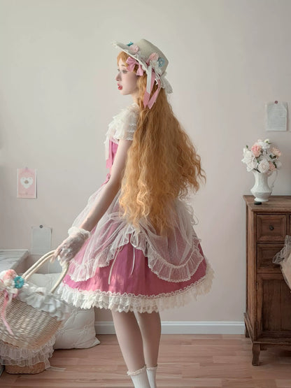 Uncle's Workshop - Fluttering Cherry Spring Strings - Cotton Sweet Lolita JSK Dress