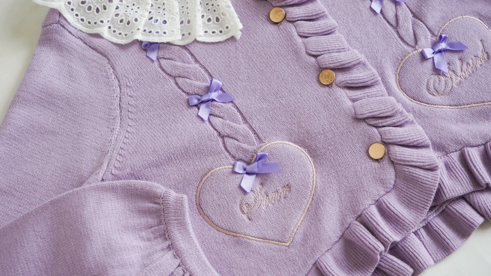 Dark Star Island - Sugar Frost - Sweet Lolita Cardigan Knit Embroidered Sweater