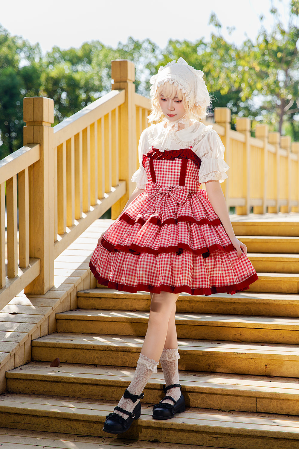Infanta - Cloth Cat - Kawaii Lolita JSK Multi-Color Tiered Ruffles Dress