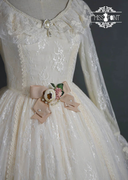 Miss Point - Dawn Girl - Reto Elegant lolita OP Dress Lace Long Sleeve