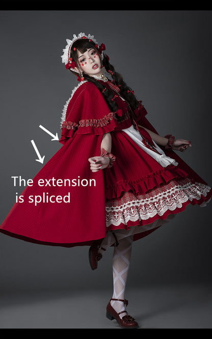 Youpairui - Little Red Riding Hood - Length Two-wear Hooded Lolita Cape
