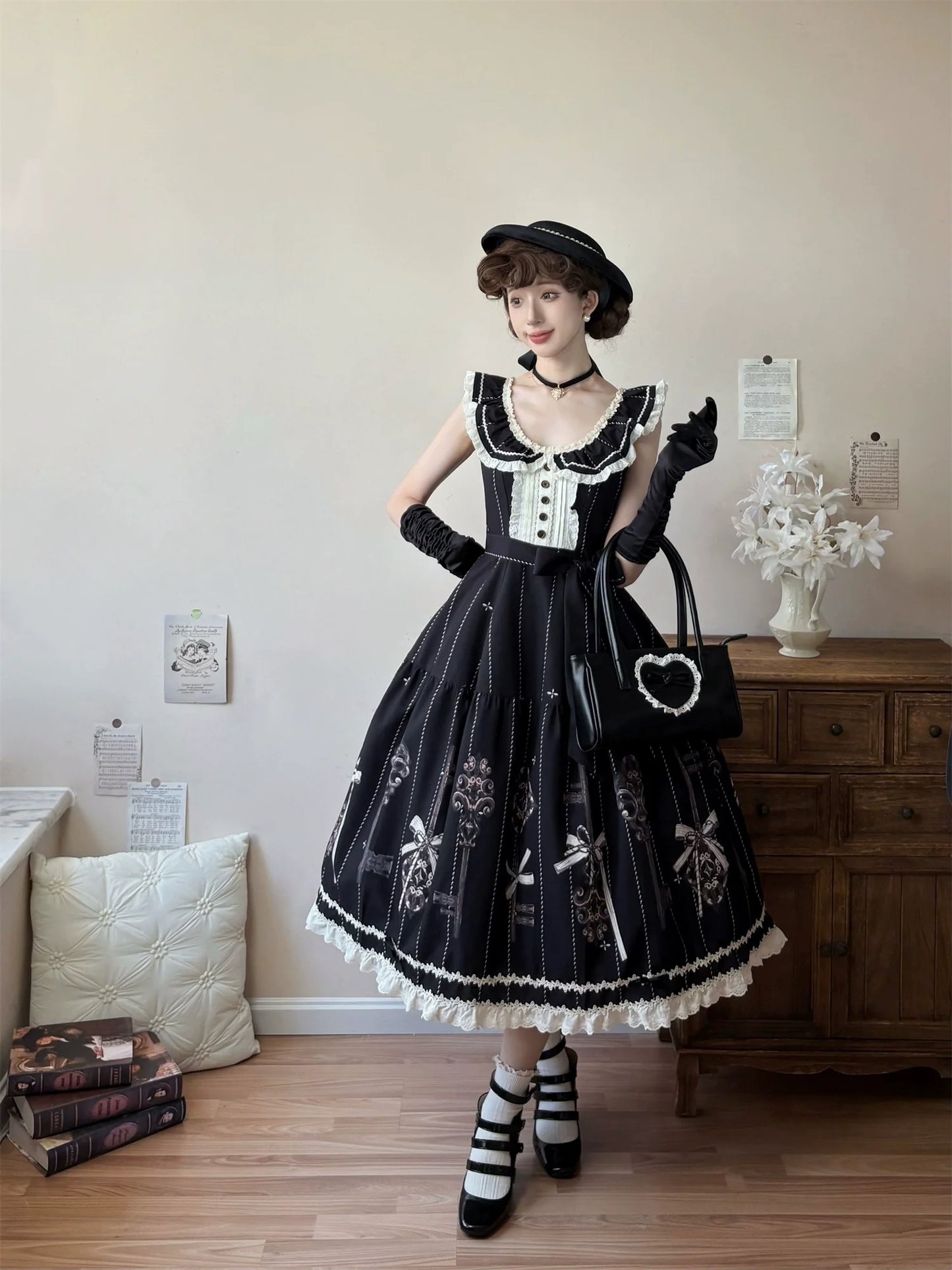 Uncle's Workshop - Secret Key - Classic Lolita Dress Suit, Key Print