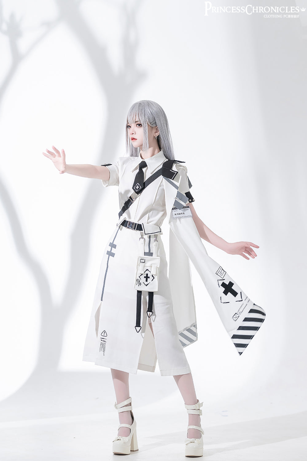 Princess Chronicles - Dry sea and Ashlar - Techwear-inspired White Cloak Set