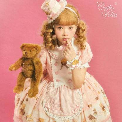 CutieVolta - Blissful Confectionery - Sweet Lolita OP Dress Bear Print JSK