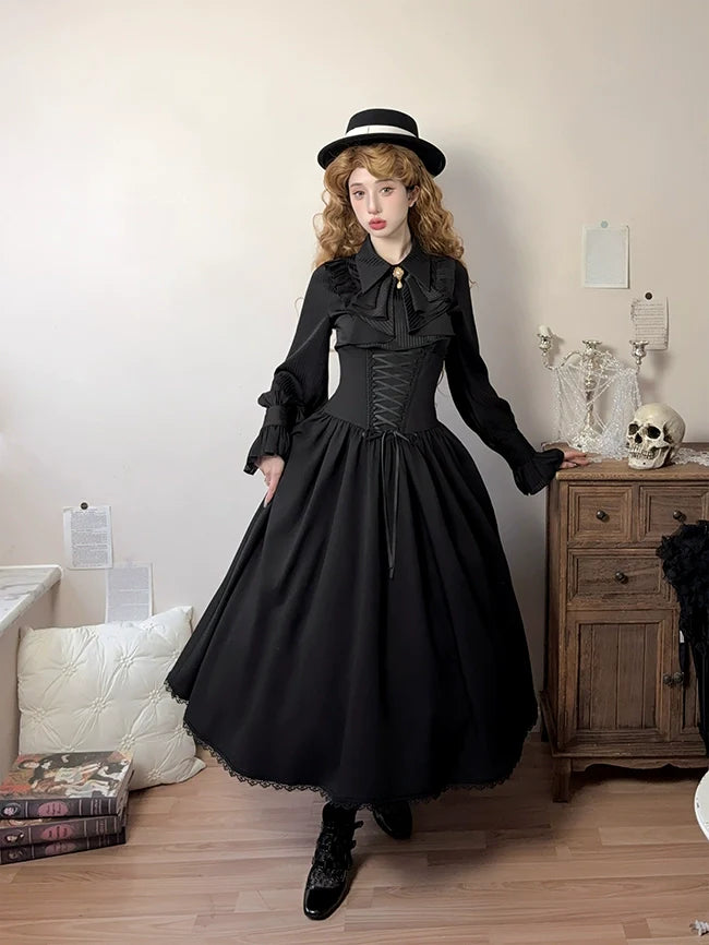 Forest Song - Astris - Reversible Classic Lolita High Waist Fishbone Skirt