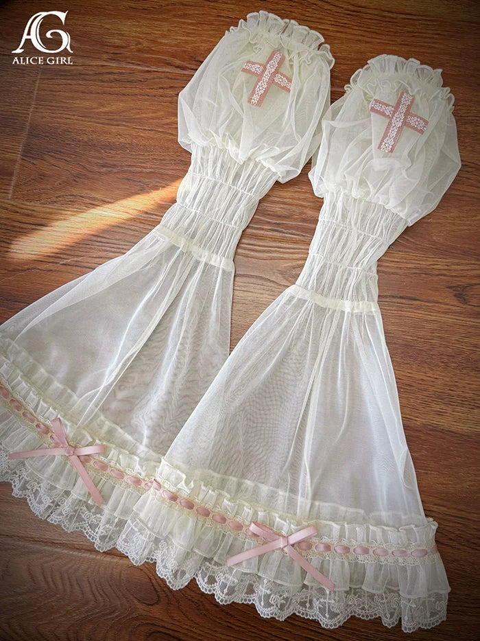 Alice Girl - Cross Princess - Sweet Lolita Princess Sleeves Cross Embroidery Sleeves