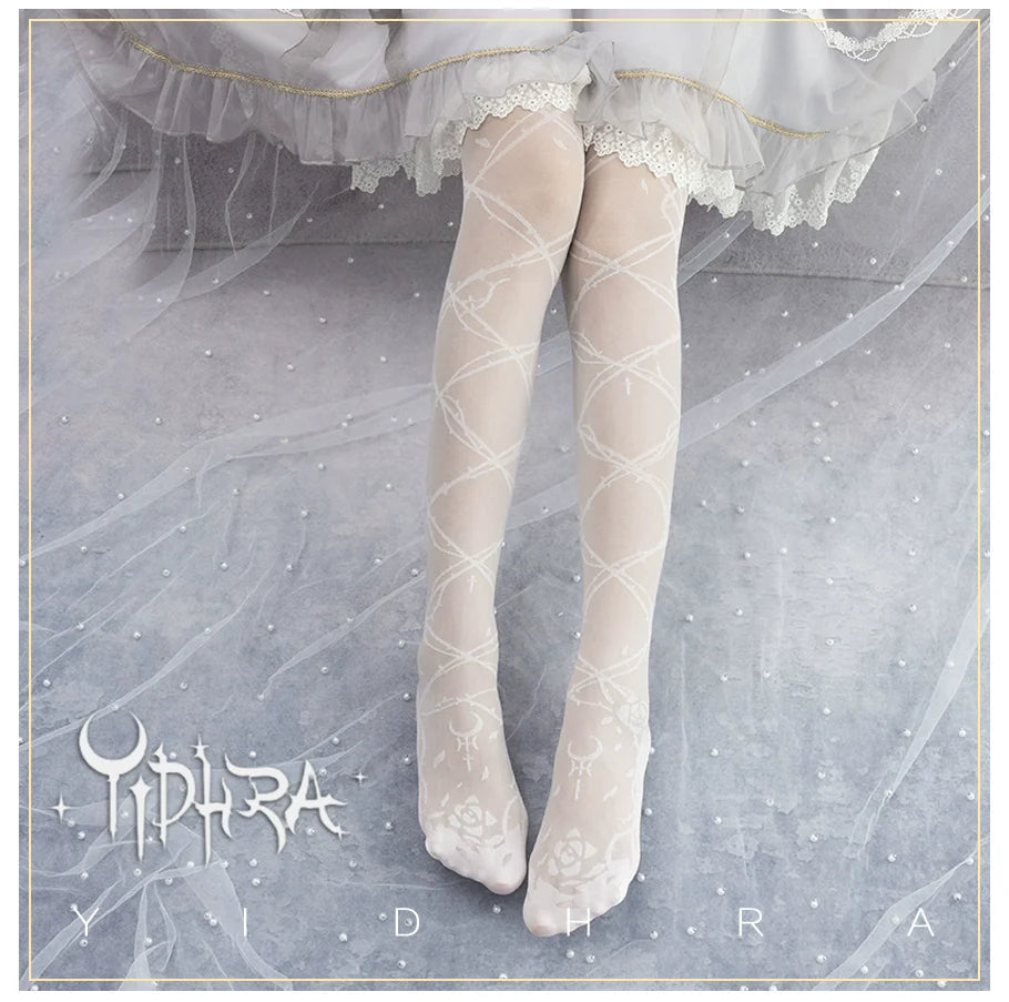 Glass Yarn Gothic Lolita Tights for Tropical Elegance