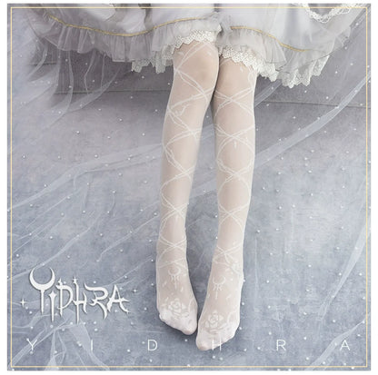 Glass Yarn Gothic Lolita Tights for Tropical Elegance