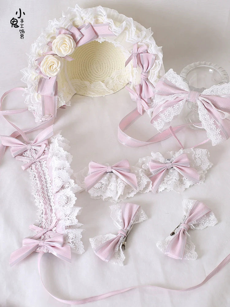 Xiaogui - Sweet Lolita Headdress Pink Handmade Christmas Accessories