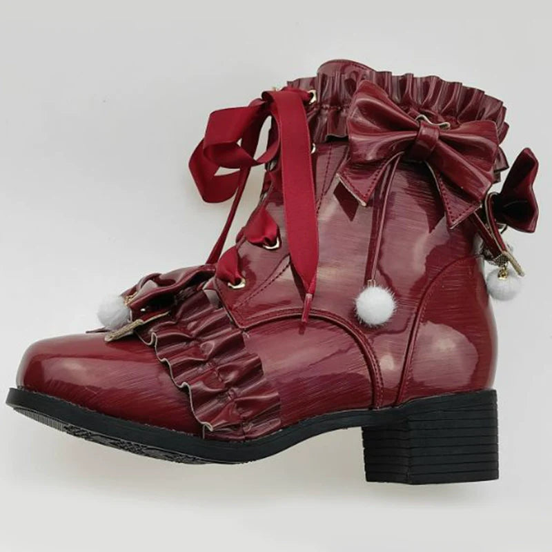 Fairy Godmother - Enthusiastic Ideation - Elegant Lolita Shoes Fleeced Short Martin Boots