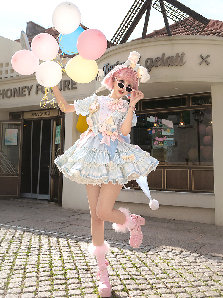 Forest Fluorescent Carps - Ouji Lolita Suit Circus Prince Shorts and OP Dress