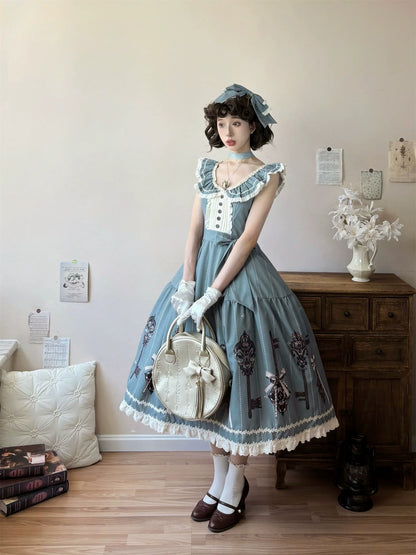 Uncle's Workshop - Secret Key - Classic Lolita Dress Suit, Key Print