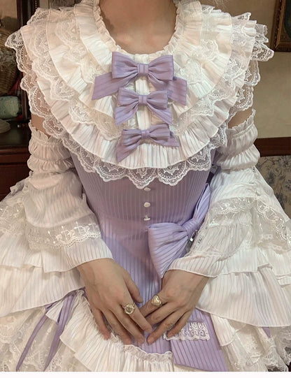 Alice Girl - Arrogant Miss - Sweet Lolita Jumper Dress with Tiered Lace Dress