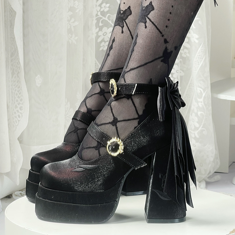Dreamland - Floating Dream Lily - Elegant Lolita High Heel Shoes, Detachable Bow