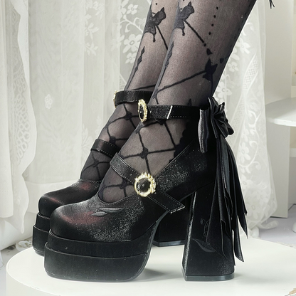 Dreamland - Floating Dream Lily - Elegant Lolita High Heel Shoes, Detachable Bow