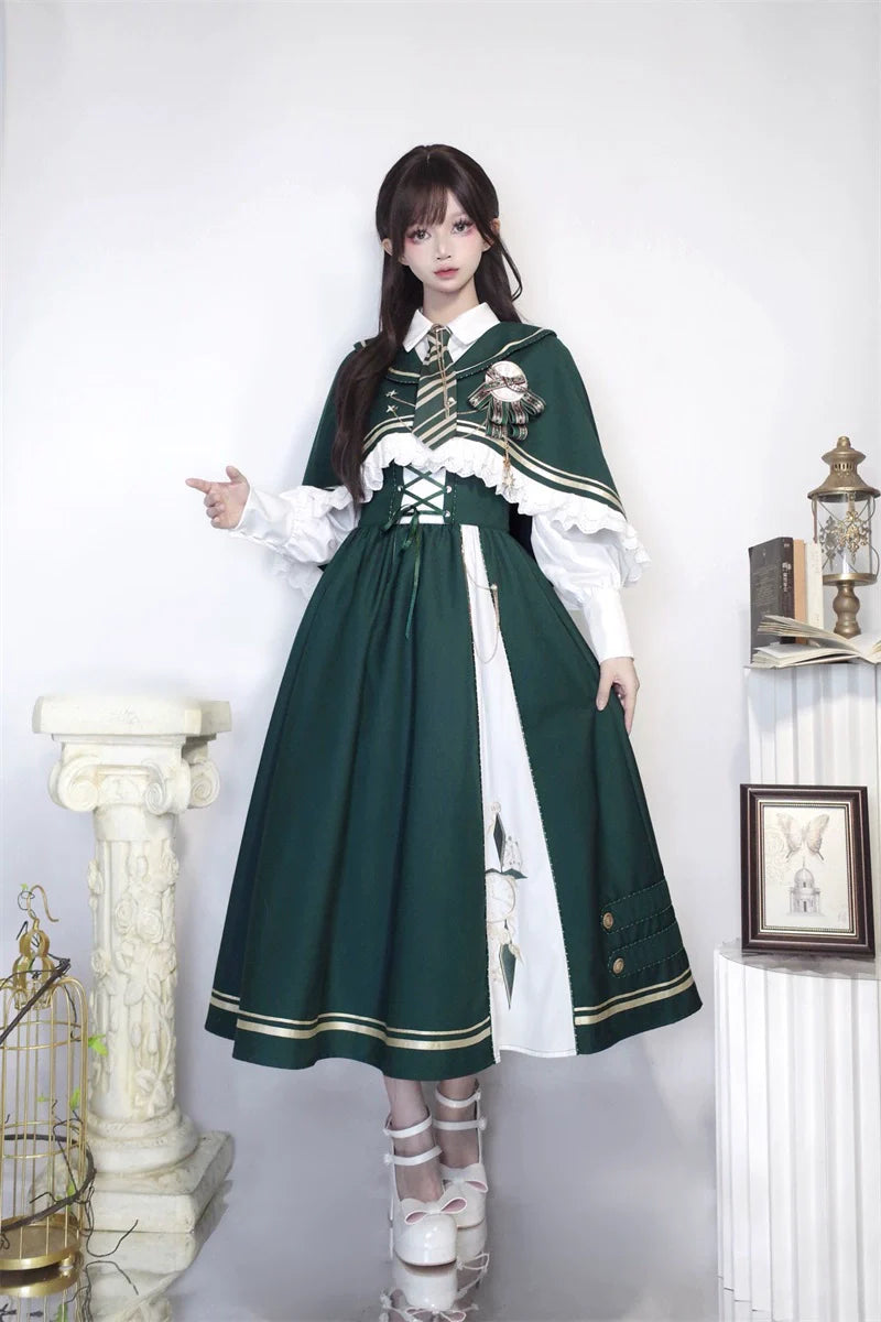 Letters from Unknown Star - Time Traveler - Winter Lolita Strap Skirt Long Sleeve Shirt
